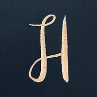 Letter H cursive typography vector font