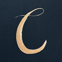 Hand drawn letter C vector lettering typography font