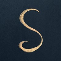 Calligraphy gold letter s typography font