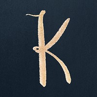 Letter K brush stroke vector typography font