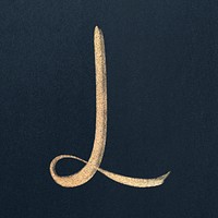 Letter L cursive typography psd font