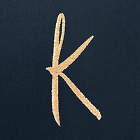 Hand drawn letter K vector lettering typography font