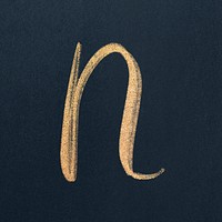 Psd calligraphy letter N typography font