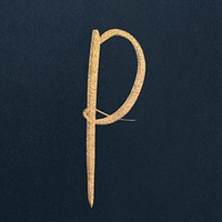 Psd calligraphy letter P typography font