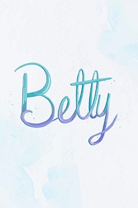 Betty two vector colored lettering font