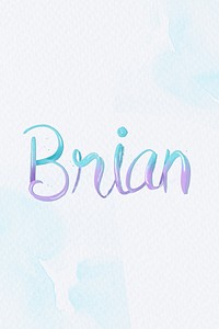 Brian male name psd word typography