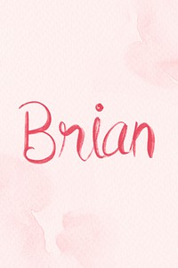 Pink Brian name psd hand lettering font
