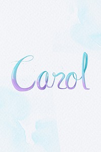 Hand drawn psd Carol two tone font typography
