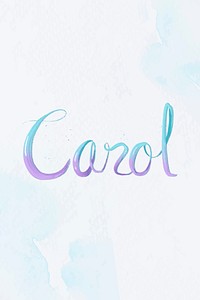 Hand drawn vector Carol two tone font typography