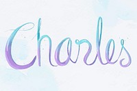 Charles name hand lettering vector font