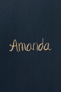 Gold glitter Amanda name psd  font typography