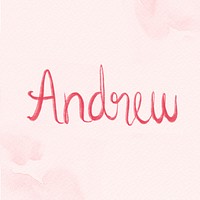 Pink font Andrew psd name typography