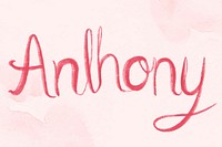 Pink Anthony name vector word typography