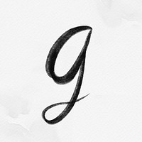 Letter g typography psd brush stroke font