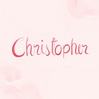 Christopher name hand psd lettering font