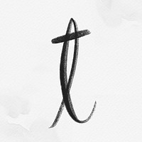 Letter t cursive hand drawn typography font
