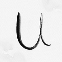 Letter u typography psd brush stroke font