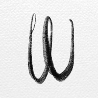 Cursive letter w vector lowercase typography