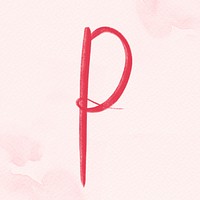 Letter p cursive hand drawn typography font