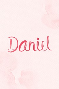 Pink Daniel name psd lettering font