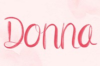 Donna name pink vector word typography