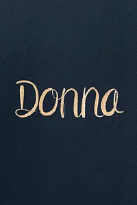 Sparkling gold font Donna vector typography