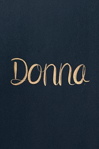 Sparkling gold font Donna psd typography