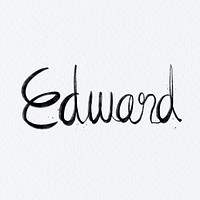 Hand drawn Edward font psd typography