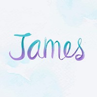 Vector James male name calligraphy font