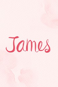 James name word pink psd typography