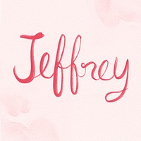 Psd Jeffrey name hand lettering font