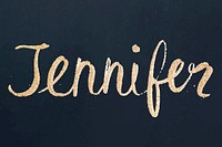 Jennifer vector sparkling gold font typography