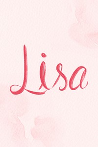 Lisa name script psd pink font