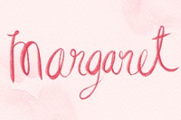 Margaret pink name word psd typography