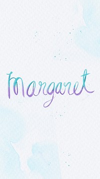 Margaret two tone name cursive typography