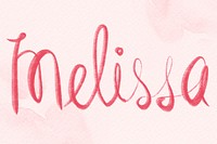 Psd Melissa name pink word typography