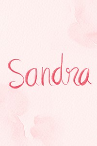 Sandra name hand psd lettering font