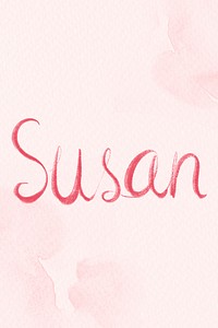 Susan name psd hand lettering font