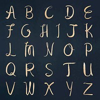 Alphabet set vector cursive capital calligraphy font