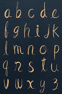Lowercase alphabet calligraphy psd typography font