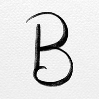 Letter b brush stroke vector typography font