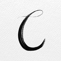 Letter c brush stroke vector typography font