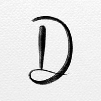 Letter d brush stroke vector typography font