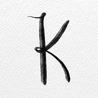 Letter k brush stroke vector typography font