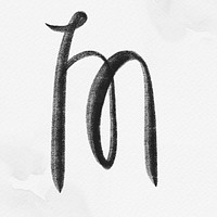 Calligraphy black letter m typography font