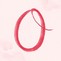 Calligraphy red letter o typography font