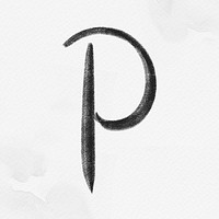 Calligraphy black letter p typography font
