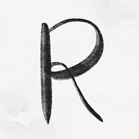 Letter r brush stroke psd typography font