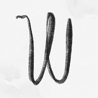 Calligraphy black letter w typography font