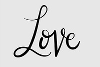Love psd calligraphy black text typography